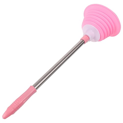 MALUGOGO Desatascador para baño con mango rosa nórdico, herramienta de limpieza de desagües de inodoro y fregadero, herramienta de limpieza de drenaje para el hogar y el baño
