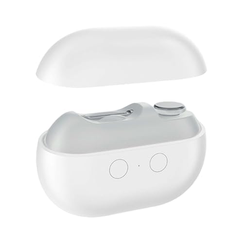 Cortaúñas inteligente con luz LED integrada, función de alisado para el cuidado en el hogar, herramienta eficiente para trabajar las uñas con recipiente recogedor (blanco, 8,6 x 5,9 x 3 cm)
