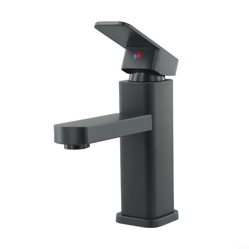 ZiStarlilife Grifo mezclador de lavabo de acero inoxidable para lavabo de baño, grifo monomando para lavabo, boquilla de cascada con superficies antihuellas