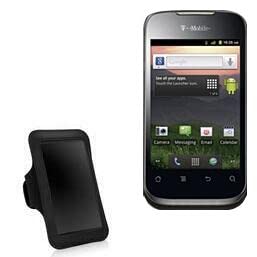 BoxWave Case Compatible with T-Mobile Huawei Prism - Sports Armband, Adjustable Armband for Workout and Running for T-Mobile Huawei Prism, T-Mobile Prism Huawei - Jet Black