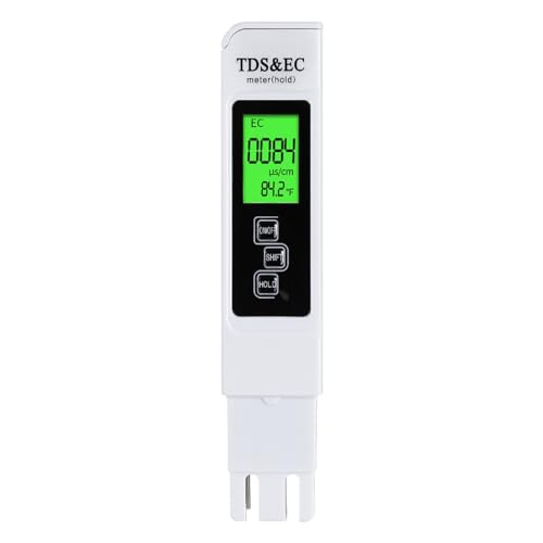 3-In-1 Digital Water Tester | Accurate TDS Meter, EC & Temperature Monitor | for Drinking Water, Aquariums, Hydroponics, Fish Tank, Pond | Hardness Test Kit with LCD Backlight - White
