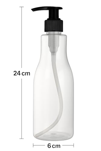 Image of Prakash 500ML Transparent Trophy Bottle (Pack of 3) Empty Plastic Trophy Pump Bottles Dispenser Portable Shampoo Lotion Hand Pump Bottle