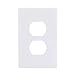 EATON PJS8W Arrow Hart Pjs8 Mid Size Screw Less Wall Plate, 1 Gang, 4-1/2 in L X 2-3/4 in W X 0.08 in T, White