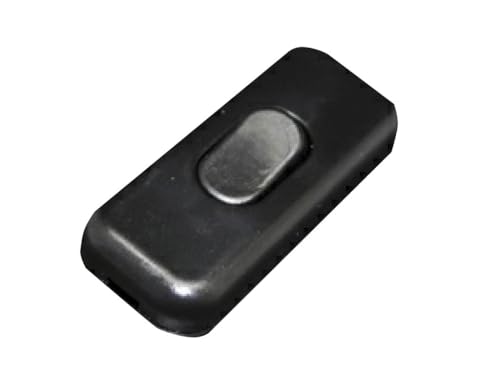 Interruptor de paso bipolar negro 2.5A 250V para controlar lámparas y dispositivos eléctricos en instalaciones domésticas y profesionales.