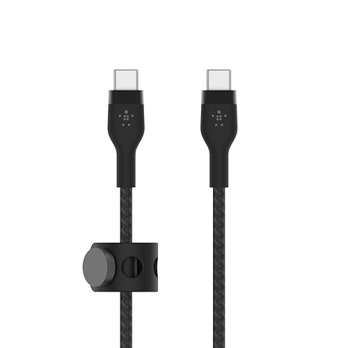 Image of Belkin Apple Certified USB C To C Fast Charging Cable Type C Cable, Charge And Sync Ultra Flexible Silicone, Double Nylon Braided Cable, 60W PD, USB-IF Certified 3.3 Feet (1M) A- Black