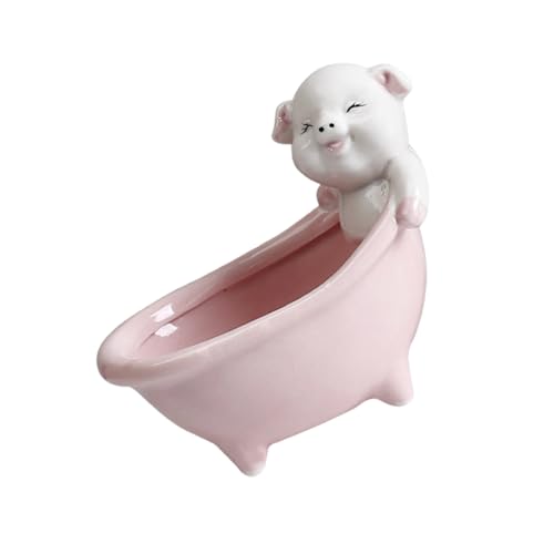 Image of Cartoon Bear Plant Container Ceramic Flowerpot Balcony Decoration, Cactus Planter Desk Ornament Breathable Ceramic Planter