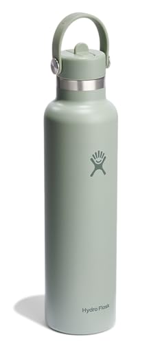 Image of Hydro Flask Water Bottle - Insulated Stainless Steel - Straw Lid, Non Spill, Leakproof 24 Oz Agave Green