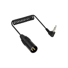 3.5mm to XLR Coiled Cable, Right Angle 1/8 Inch Mini Jack TRS Stereo Male to3 Pin XLR Male Microphone Audio Cord Adapter for MP3 Players,Laptops,Speakers50CM/1.65FT