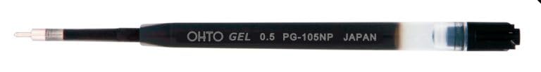 Image of OHTO PG-105NP [PACK OF 2] Flash Dry 0.5mm Black Gel Pen Refill, Needlepoint Tip, Ultra Quick-Dry Ink for Smooth and Precise Writing. Made in Japan