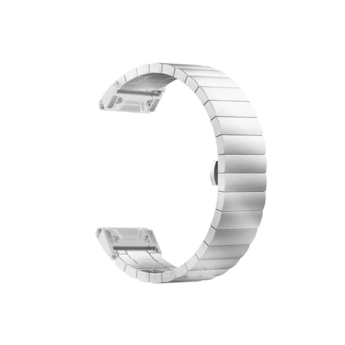 22mm 26mm Stainless Strap For Garmin Fenix 7 7X 6 6X Pro 5 5X Plus Quick Fit Stainless Steel Wrist Band (Color : Style 1 silver, Size : 22mm)