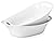 DOWAN Large Serving Bowls with Handles, 2 Quarts Oval Serving Platter for Turkey, Fruit Salad Serving Dishes for Entertaining, Porcelain Pasta Bowls for Mother's Day, Parties, Set of 2, White