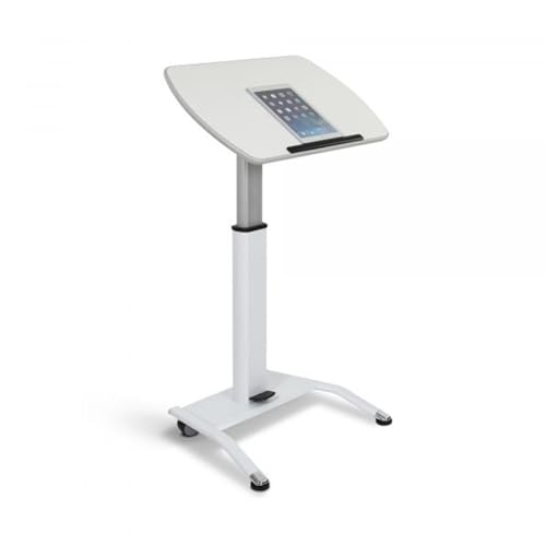 Escritorio neumático con elevación suave FSE Luxor móvil y ergonómico blanco 4