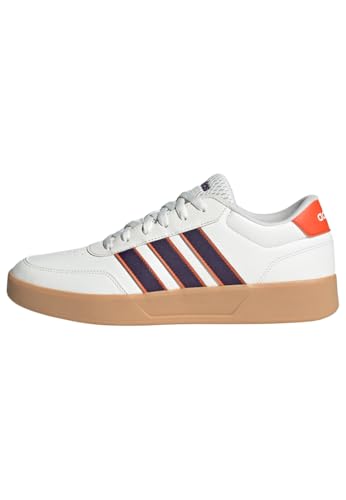 adidas Men's BREAKNET 3.0 Shoes, core White/Aurora Plum/semi Impact Orange, 4 UK