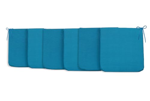 CHELY INTERMARKET Cojines de sillas 40x40x3cm Turquesa Set de 6 unds para Cocina, Salon y terraza