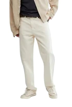 cabrrr Men’s Relaxed Fit Mid Rise Jeans | Classic Beige Cream Denim | Comfortable Stretchable Cotton Fabric Casual Pants-picture-11