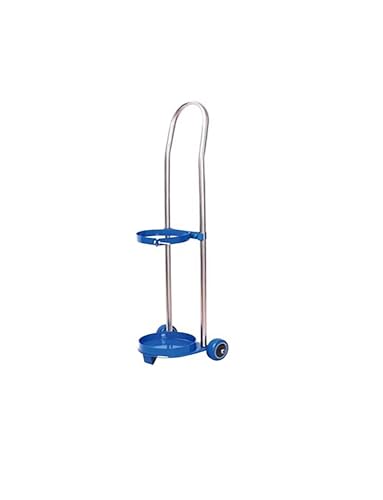 Chariot à bouteilles d'oxygène robuste en acier inoxydable poli