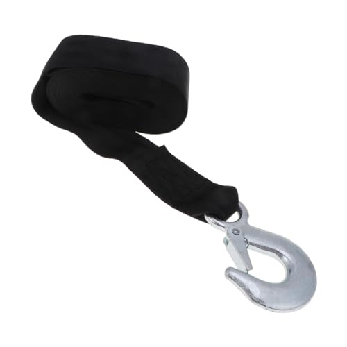 Sangle de treuil marin 1,5 tonnes Healvian courroie de remorquage noire en polyester 4,7 cm