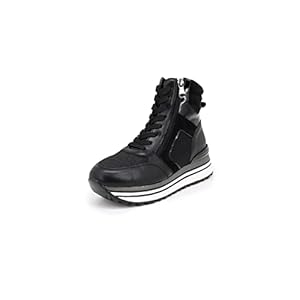 QUEEN HELENA X27-23 Gymschoenen, hoge sneakers met sleehak, plateauzool, casual, met ritssluiting, aan de zijkant