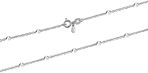 LeCalla Italian 925 Sterling Silver Bead Chain Station Necklace | Ball Bead Station Singapore Cable Chain Necklace for Teen and Women 16, 18, 20, 24, 26, 30 Inches - Image 6