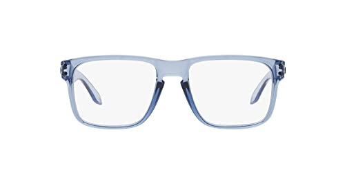 Oakley Men's Ox8156 Holbrook Rx Square Prescription Eyewear Frames, Transparent Blue/Demo Lens, 56 mm