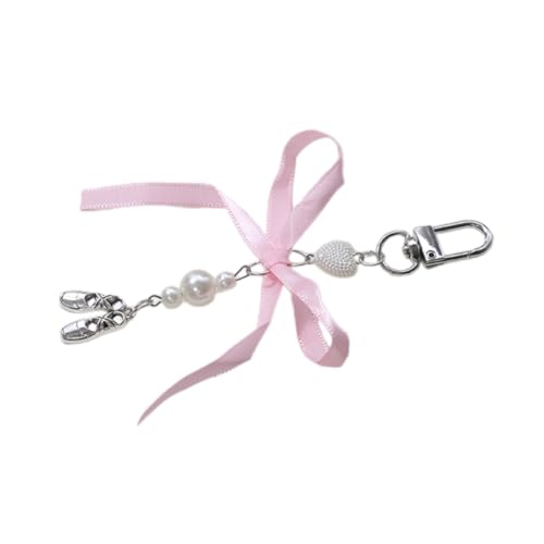 Ballet Shoes Bowknot Keychain Ornament Backpack Handbag Charm for Girls Women