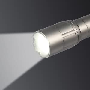 ELPA DOP-EP420 LED Flashlight, Waterproof, 250 Lumens, with Hand Strap, Battery Operated, Battery Level Display, Silver