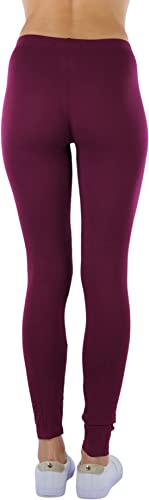 Image of ToBeInStyle Women's Skinny Fit Cotton Full Length Leggings Tights - Regular and Plus Sizes