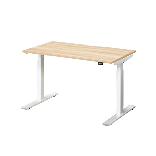 【メーカー配送・設置・組立】 プラス Garage 電動昇降デスク EL スタンディングデスク 幅114cm 奥行70cm 高さ60~125cm (メモリー機能 安全装置) EL-127H ライトウォルナット × ホワイト脚 698891