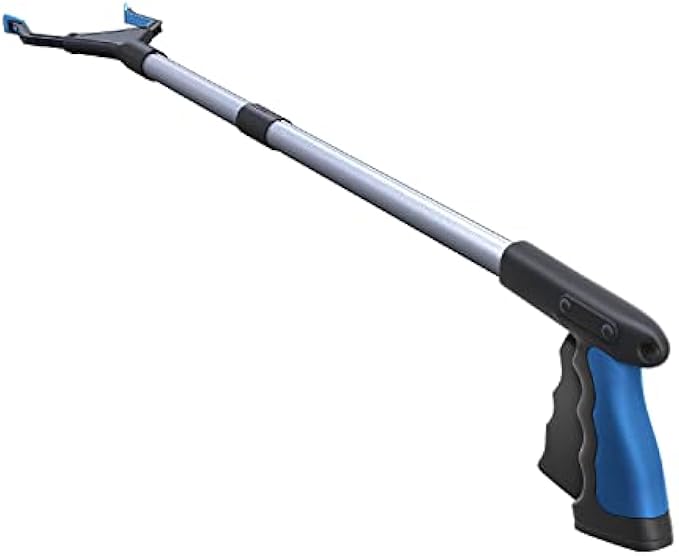 FiPlus PowerGrip T9, Grabber Tool, Wide Jaw, Foldable, Steel Cable, with 96 Grip Points for Firm Grip, 32" with Magnet,