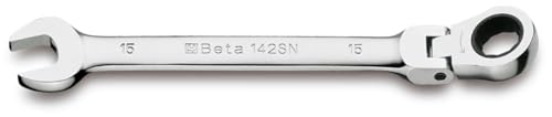 Codice: 142sn/8 Beta 142SN 8 - Chiavi combinate a forchetta e poligonale diritte a cricchetto snodate cromate
