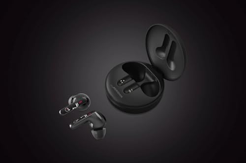 Image of LG Tone Free HBS-FN5U True Wireless Bluetooth Earbuds -Uvnano 99.9% Bacteria Free, Prestigious British Meridian Sound, Dual Microphones, IPX4 Water Resistance, Total 18 Hours Battery Life(Black)