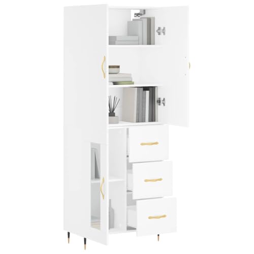 Armoire meuble salon blanc pour optimiser l'espace et ranger la vaisselle
