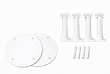 Oasis Supply Wedding Cake Separator Set (White) – 2 Plate Tier Support System with 6 Inch Round Plates, 5 Inch Grecian Columns & Spacer Pegs – Elegant Multi Tier Cake Support Kit