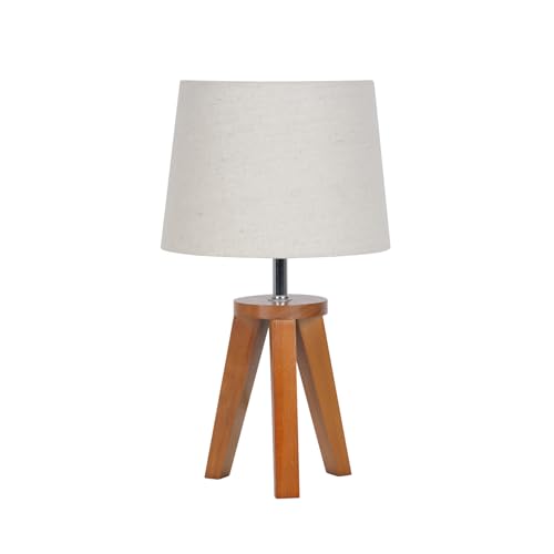 Corep Lampe bois brun et pyla YOGA forme trépied - esprit scandinave