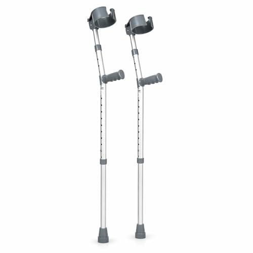 The Helping Hand Company Adjustable Elbow Crutch with Soft PVC Handle Height Adjustable 160kg Capacity Latex-Free 44-109cm (Small)