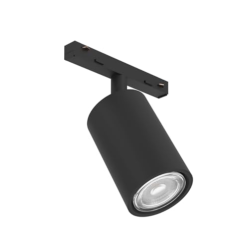 Eglo Accesorios para sistema Easy Track, adaptador foco de techo para riel, lámpara para enchufar, accesorio riel techo, plástico negro, casquillo GU10