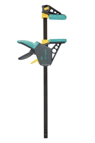 wolfcraft 3032000 - Serre-Joint à une main EHZ PRO 100-450 - Saillie 100 mm - Ouverture 450 mm - Force de serrage max. 120 kg - Garantie 10 ans