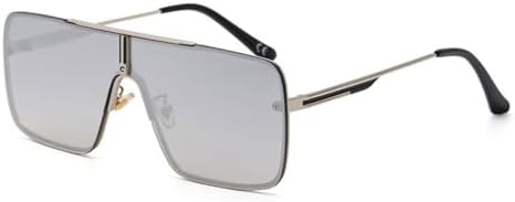 Oversized Steampunk One-Piece Sunglasses For Men Rimless Punk Sun Glasses For Male Vintage Eyewear Shades