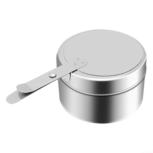 Yhenlovtt Juego de 4 recipientes de pasta de combustible de acero inoxidable con tapa segura y mango antiquemaduras para camping, bufé, catering y cocina al aire libre