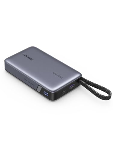 UGREEN Nexode Power Bank, 20000mAh 67W Schnellladen mit Integriertem USB-C Kabel, Externe Handyakkus Kompatibel mit Xiaomi 15 Ultra,15 Pro, Galaxy S25 Ultra, iPhone 17/16 Serie, iPad, Laptop und mehr