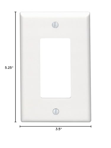 Image of Leviton 80601-W 1-Gang Decora /GFCI Device Decora Wallplate, Midway Size, Thermoset, Device Mount, White, 20-Pack