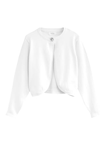 NEXT Mädchen Kurze Strickjacke für besondere Anlässe Weiß 116-122