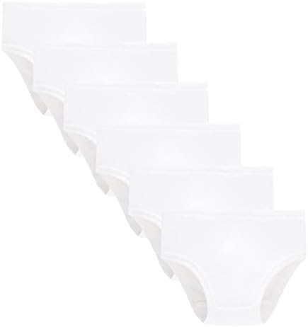 KikizYe Baby Soft Cotton underwear Little Girls Panties Assorted Undies Solid White Toddler (Pack of 6) Size 18-24Months