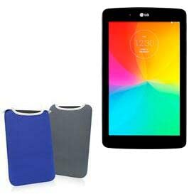 BoxWave Case Compatible with LG G Pad 7.0 - SlipSuit, Soft Slim Neoprene Pouch Protective Case Cover - Super Blue/Charcoal Grey (Reversible)