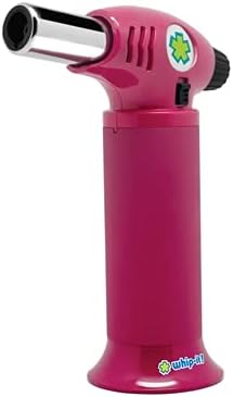 Whip-It! Ion Torch - All Pink. Butane Torch Lighter, Refillable Cooking Torch with Adjustable Flame, Safety Lock for Soldering, Kitchen, Welding