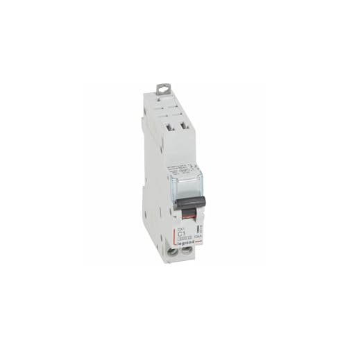 407706 Disjoncteur unipolaire + neutre 1A - 1P+N Courbe C - 6/10kA - Automatique et vis - Legrand DX3