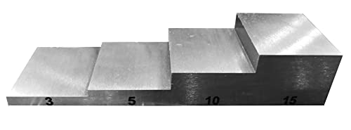 Bloque de calibración de prueba de 4 pasos en acero inoxidable 304 con espesores 3mm, 5mm, 10mm, 15mm para medidor ultrasónico de espesor en pruebas NDT y calibración de linealidad miniatura 2