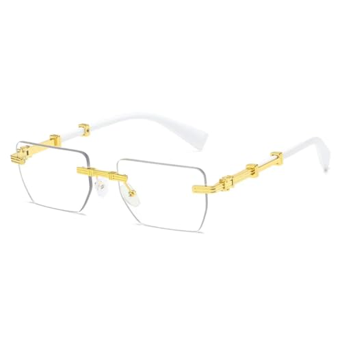 Lunettes de soleil sans monture UV400 homme femme : verres dégradés et branches métal
