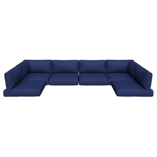 BinpLax Outdoor Replacement Cushions -14 PCS Sectional Cushions for 6-Seat Patio Cushion Replacement Outdoor Couch Cushion with Premium Foam & Polymer Memory Cotton (Deep Blue, 14-Pieces)