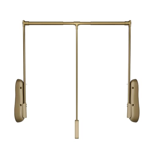 Barra de Armario abatible, Ajustable en Varias Posiciones con Anilla de fácil Agarre, Ideal para dormitorios, armarios y lavanderías (Color: Dorado, tamaño: 850-1150)